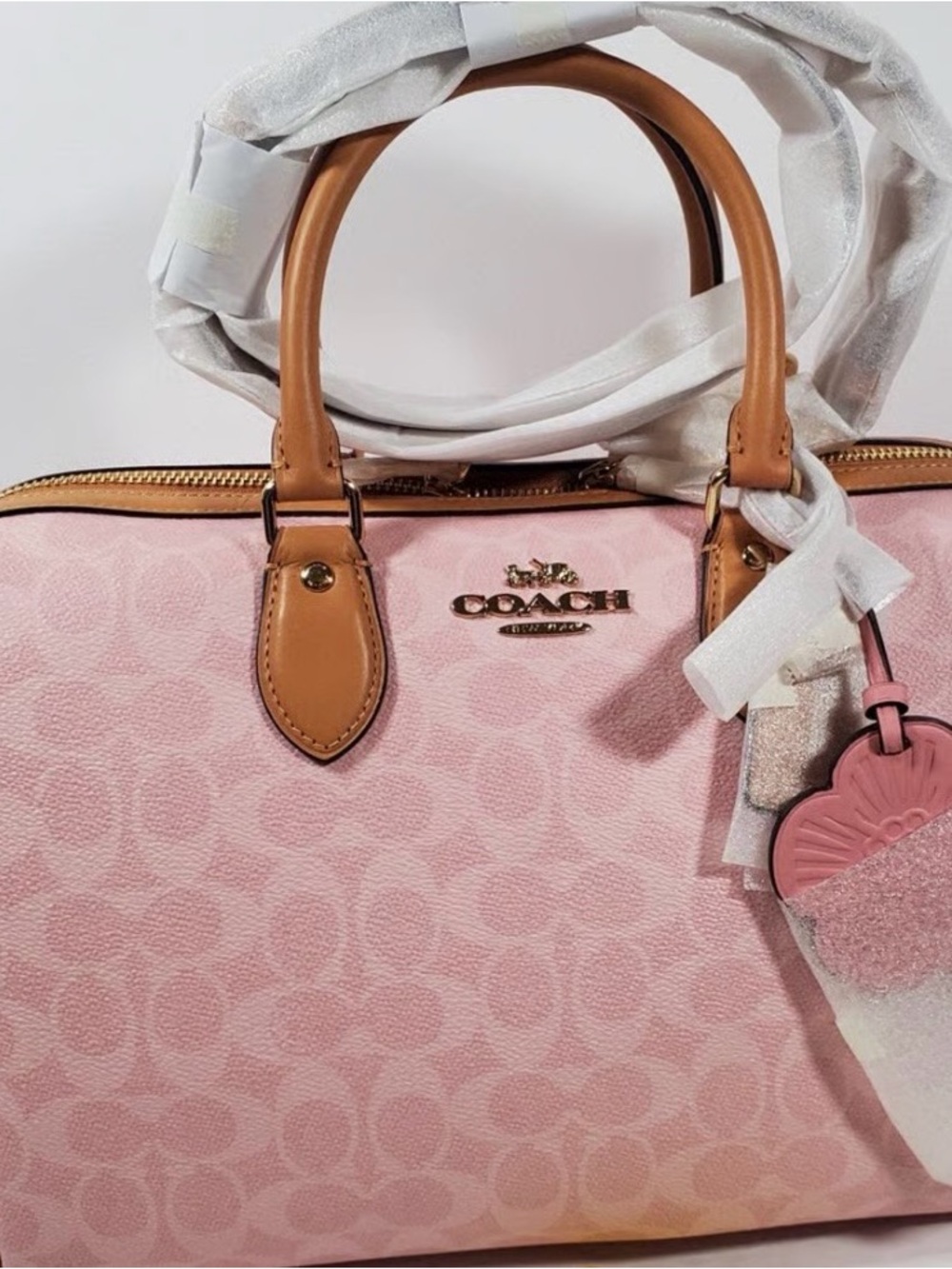 NWT COACH Powder Pink Large Rowan